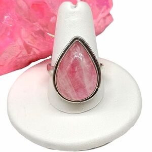 Pink Flash Rainbow Moonstone Ring Size 10 Solid 925 Sterling Silver